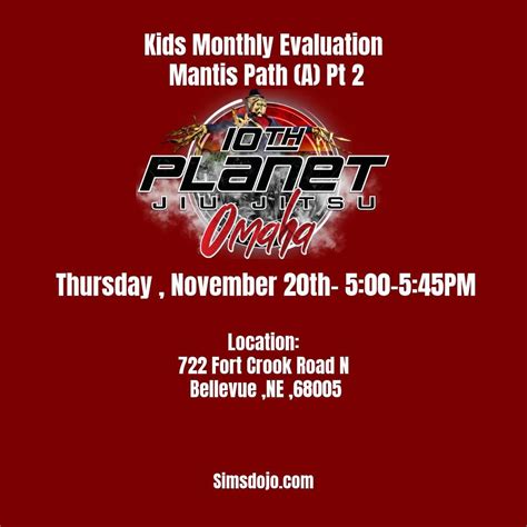 Kids Monthly Evaluation Mantis Path A Pt 2 , 722 Fort Crook Road ...
