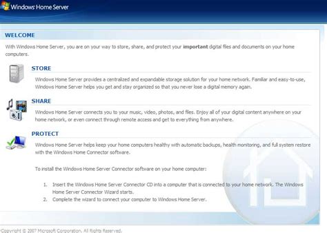 Discovered WHS Server Page