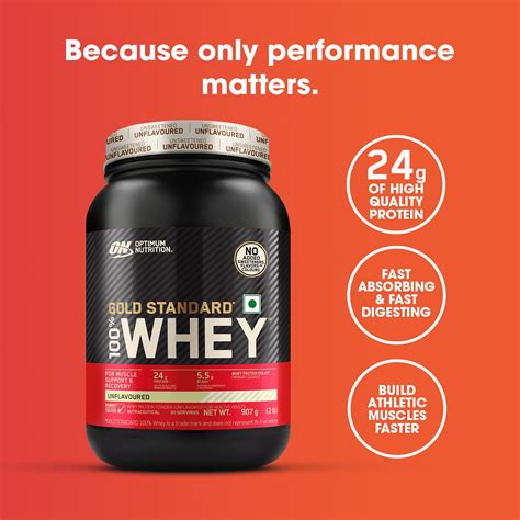 Unflavoured Optimum Nutrition (ON) Gold Standard 100% Whey Protein Pow