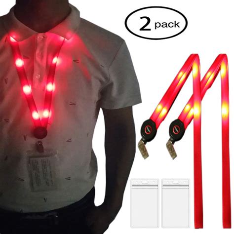 Buy Anmixin - LED Light Up Lanyard Glowing Key Chain ID Badge Necklace ...