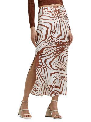 Abstract Animal-Print Midi Skirt