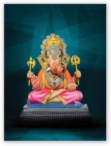 Hindu God Lord Ganesha Digital Photo Poster With Uv Textured 0283 Fine ...