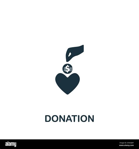 Donation icon. Monochrome simple sign from donation collection ...