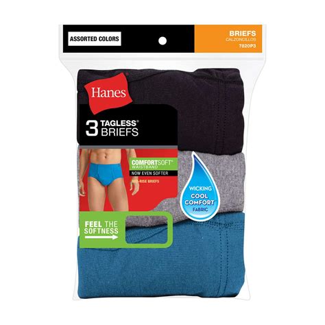 Buy Hanes Men's Tagless Briefs ComfortSoft Waistband, Assorted Colors ...