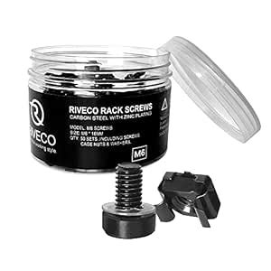 RIVECO M6 x 16mm Screws and Cage Nuts for Server Shelf Cabinets Rack ...