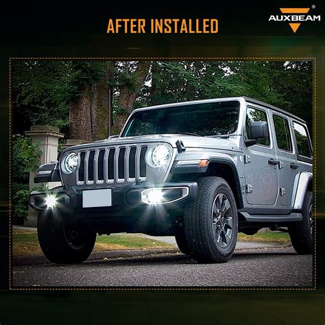 Buy Auxbeam 4 Inch LED Fog Lights Replacement for Jeep Wrangler JL JLU ...