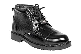 JK PORT Men New Safety Shoe with Steel Toe Black : Amazon.in ...