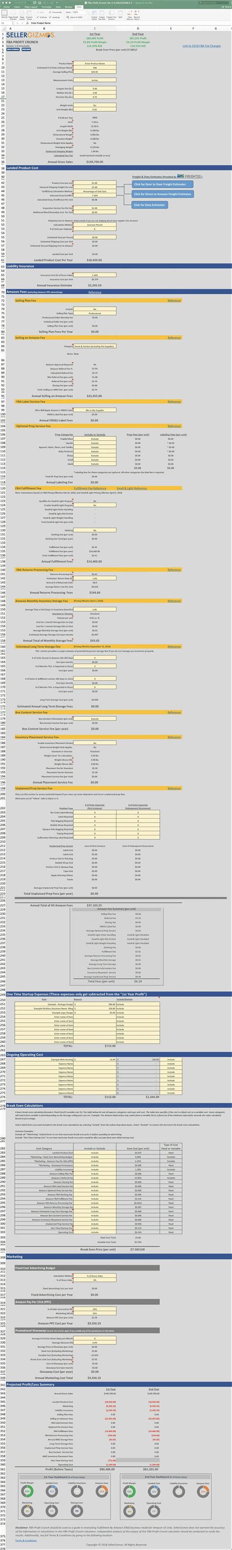 Image result for Amazon FBA Excel Spreadsheet