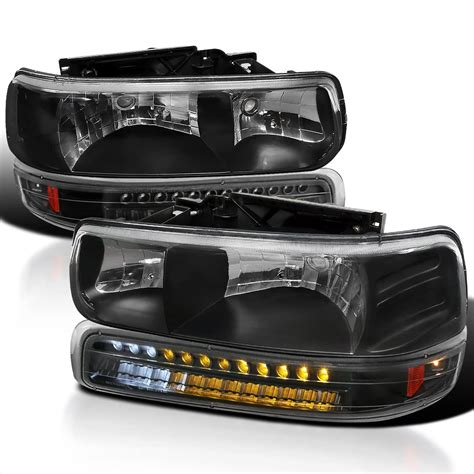 Buy SPEC-D TUNINGBlack Housing Clear Lens Headlights + LED Bumper ...