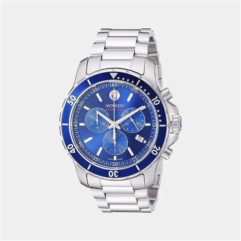 Movado Series 800 Men Quartz Blue Dial Chronograph Stainless Steel ...