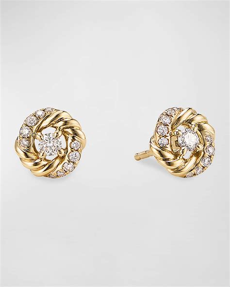 David Yurman Petite Pave Infinity Stud Earrings | Neiman Marcus