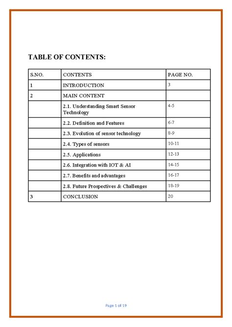 Smart sensors - TABLE OF CONTENTS: S. CONTENTS PAGE NO. 1 INTRODUCTION ...