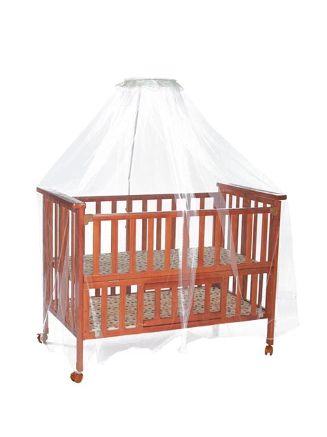 Buy Mee Mee Baby Wooden Cot (Mosquito Net - Sandy brownBrown) Online at ...