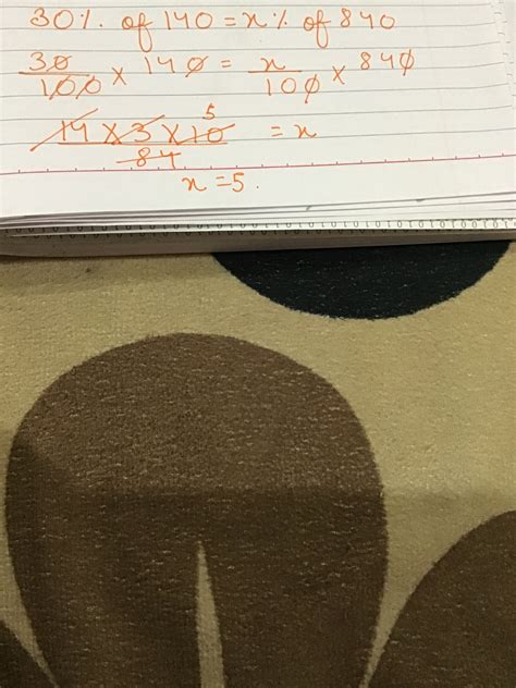 If 30% of 140= x% of 840 then find the value of x - Brainly.in