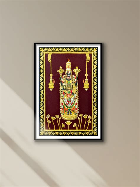 Tirupati Balaji Zari Work on Zardozi Embroidery | Indian Art for sale
