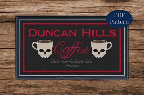 Duncan Hills Coffee Pastiche Cross Stitch Pattern - Etsy India