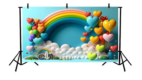 Rainbow Arch Balloon Printed Backdrop