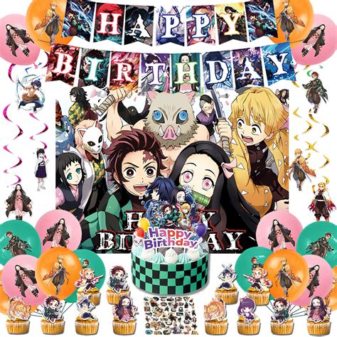Buy Demon Slayer Birthday Party Decorations Party Supplies Include ...