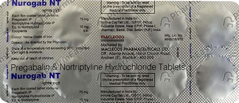 Nurogab Nt Strip Of 10 Tablets: Uses, Side Effects, Price & Dosage ...