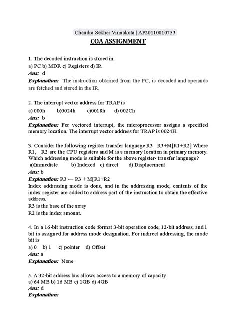 Unit 4 COA: Overview of Single Bus Organization and ALU Functions - Studocu