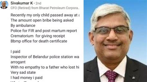 ‘I paid them all’: Ex-BPCL CFO Sivakumar K's post on paying bribes for ...