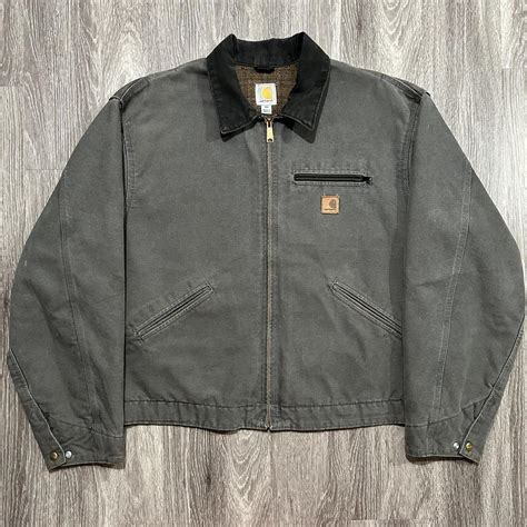 Vintage Carhartt Detroit Jacket J97 GVL Sz... - Depop
