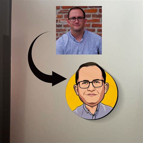 Circular Caricature Fridge Magnets | One Face | Fathers Day | COD Not ...