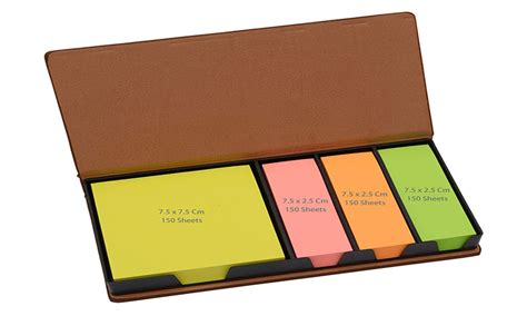 Store2508 Sticky Notes Set Pad in Wooden Finish Cardboard Case, Total ...