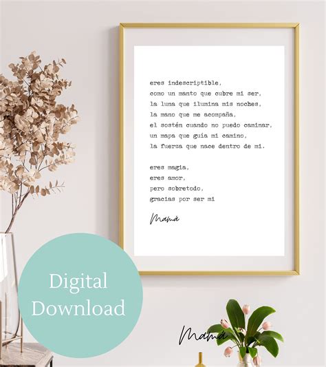 SPANISH MOM POEM, Dia De Las Madres Poem, Poem in Spanish, Spanish Poem ...