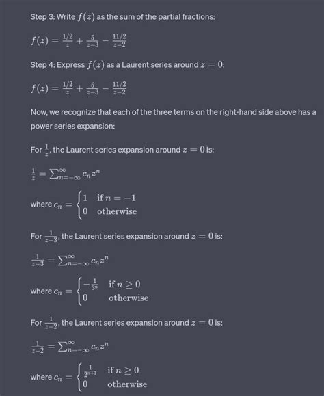 laurent series problems Expand f(z)=4z+3/z(z-3)(z-2) as a laurents ...