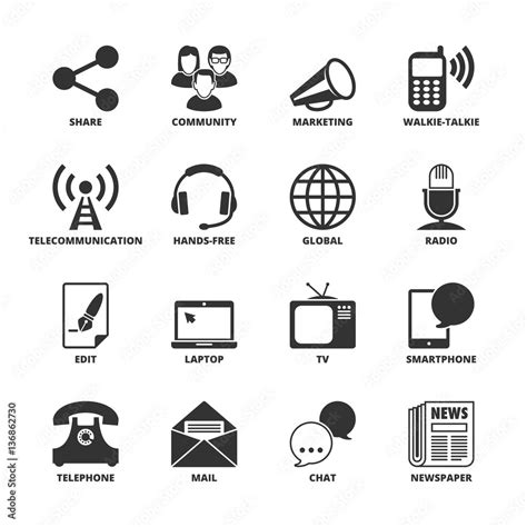 Communication symbols Stock Vector | Adobe Stock