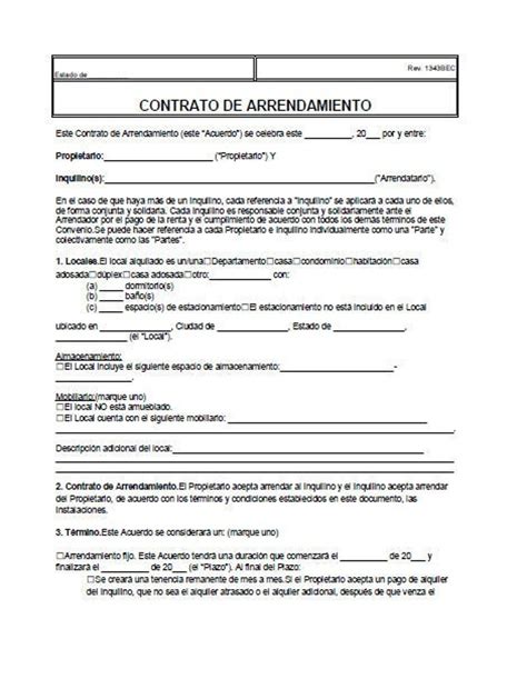 Free Spanish Rental Agreement Template - prntbl.concejomunicipaldechinu ...