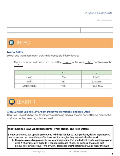 - Coupons and Discounts - Coupons & Discounts Spanish version INTRO ...