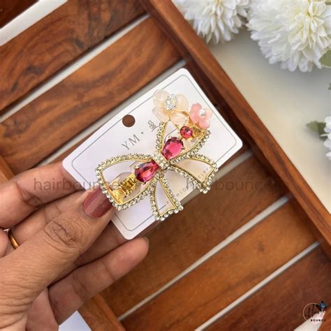 Crystal Bow Blossom Hair Clip – Hairbounce.in
