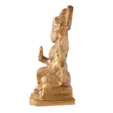 Brass Goddess Statue Of Dhanlakshmi In Blessing Pose
