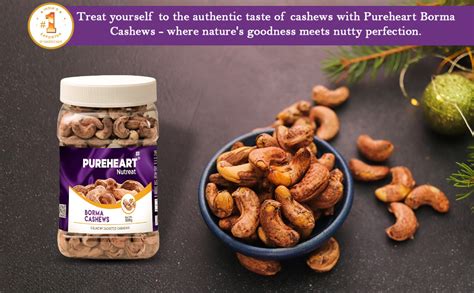 Pureheart Borma Cashews/Skin Unpeeled Cashews (500 gm) Natural Whole ...