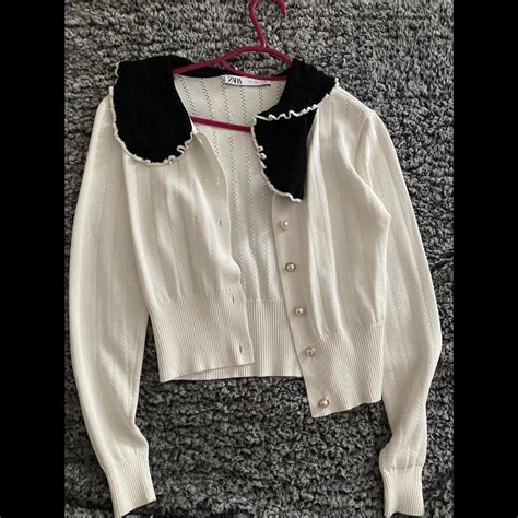 Zara Women's White Jacket | Depop