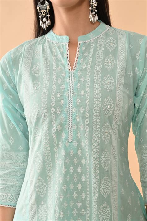 Blue Printed Kurta Set – SABHYATA CLOTHING