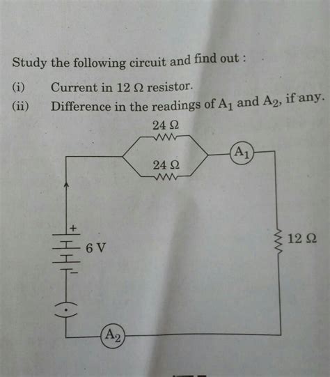 Study the following circuit and fins out current in 12 ohm resistor and ...
