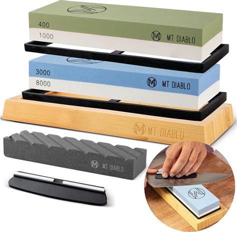 Amazon.com: Mt Diablo Knife Sharpener Stone Kit for Chefs & Woodworkers ...