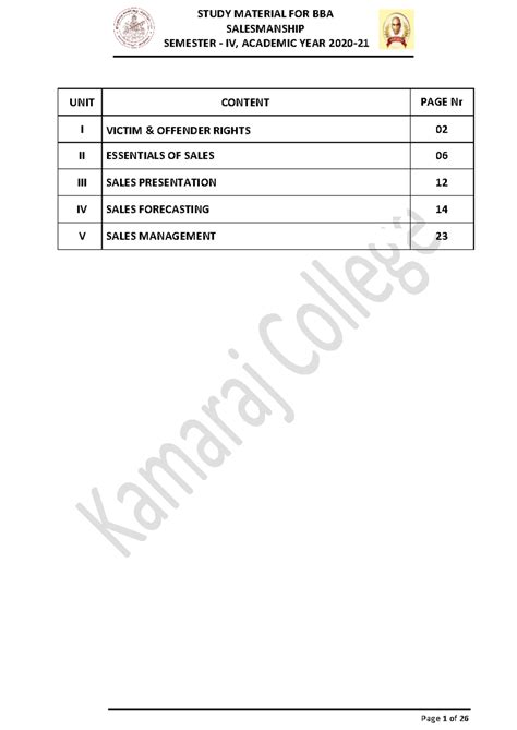 Salesmanship - I Sem - Useful for first year - SALESMANSHIP SEMESTER ...