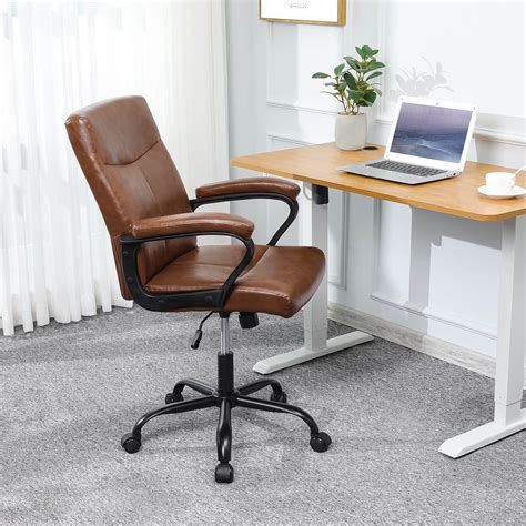 Buy DICTAC Executive Office Chair Brown Leather Managerial Chair Home ...