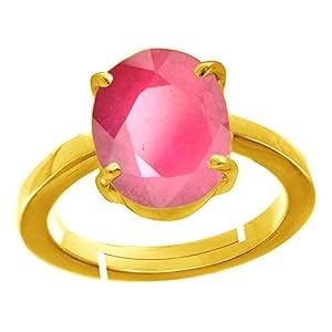 Rama & Mool Chand Trading 4.25 ratti manik Ring for Men in Gold Plating ...