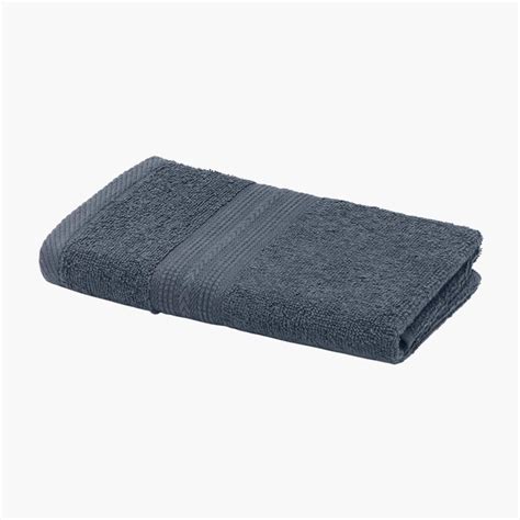 Buy PORTICO Eva Grey Textured Cotton Hand Towel - 40x60cm - Set Of 2 ...