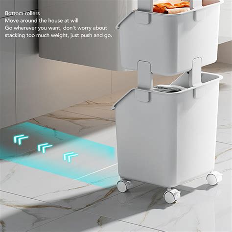 Stackable Hampers Wheels Laundry Hamper Bathroom Cart With Wheels