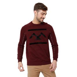 Buy Maroon Textured Print Sweatshirt Online at Muftijeans