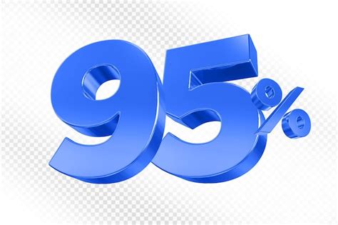95 percent offer blue in 3d | Premium PSD