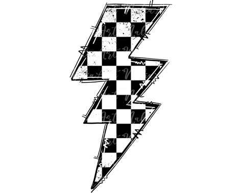 Lightning Bolt Checkered Flag PNG Sublimation PNG - Etsy UK