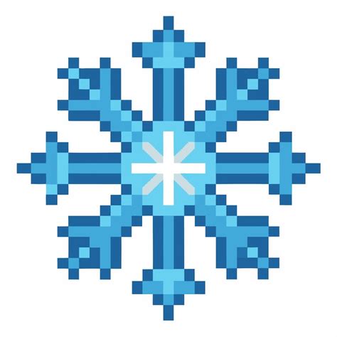 Premium Vector | Pixelated Blue Snowflake Icon Winter Themed Retro ...
