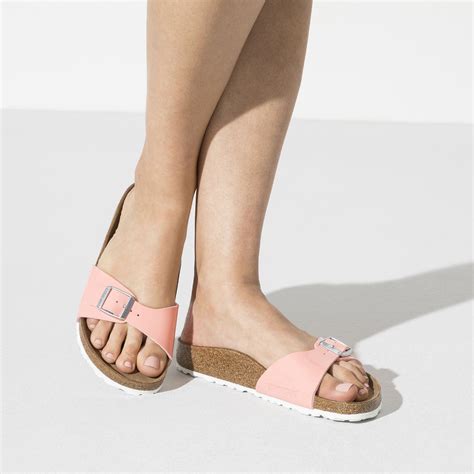 BIRKENSTOCK Madrid Birko-Flor Sandals - Patent Coral Peach